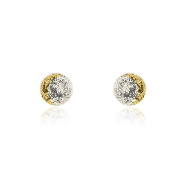 crescent moon disc earrings