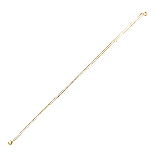 Micro crescent moon necklace 9k gold