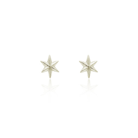 Mini star stud earrings silver