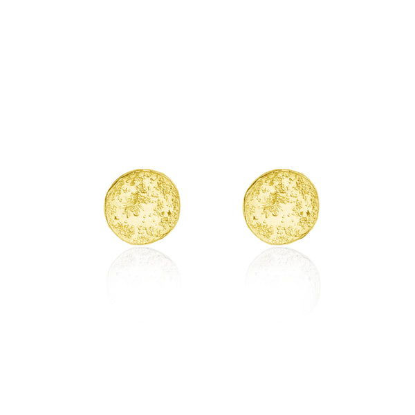 Moon disc earrings gold