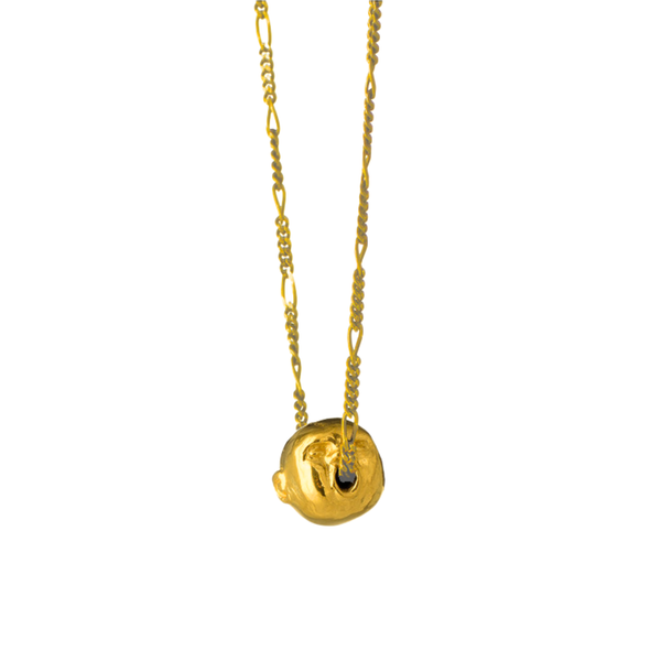 spirit of lobe face necklace recycled silver gold vermeil