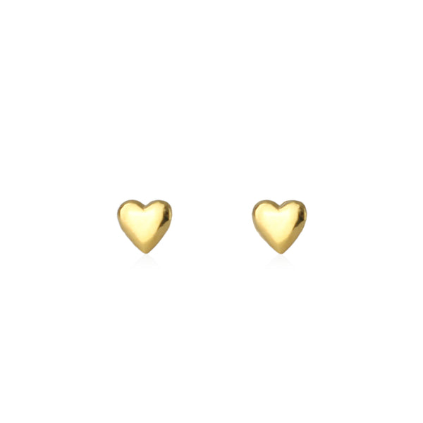 Tiny Heart Stud Earrings 9K Gold