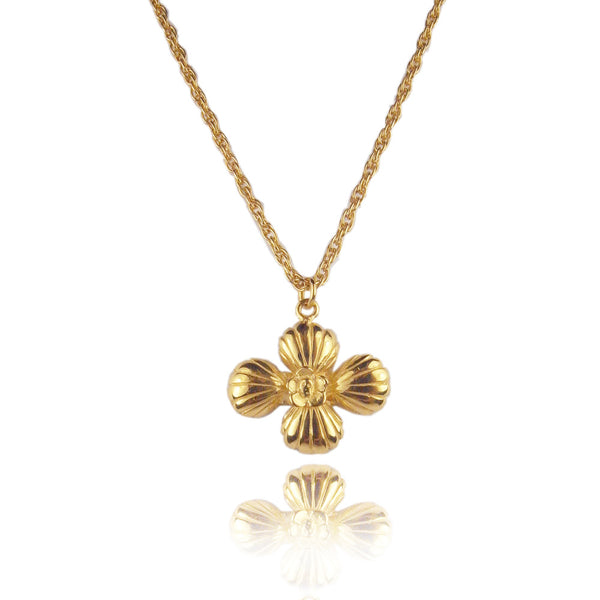 Cross Shell Long Necklace Gold Product Shot Main