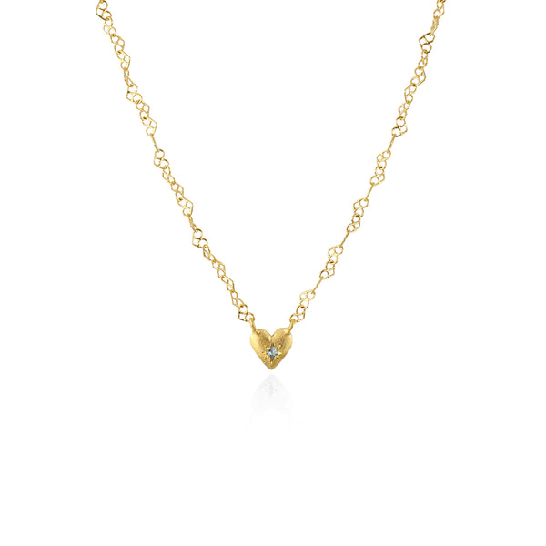 Full of heart birthstone necklace gold