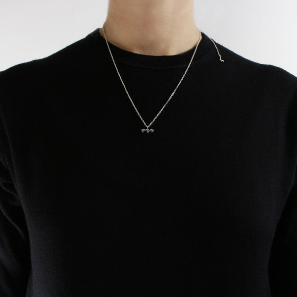 Skull Brothers + Axe Necklace Silver