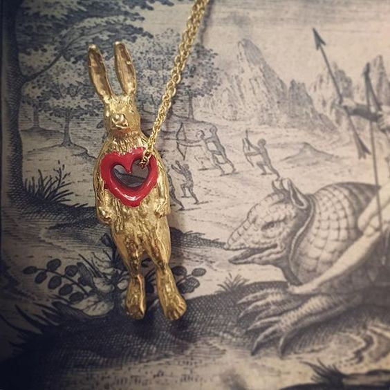 Stolen Heart Bunny Necklace Gold