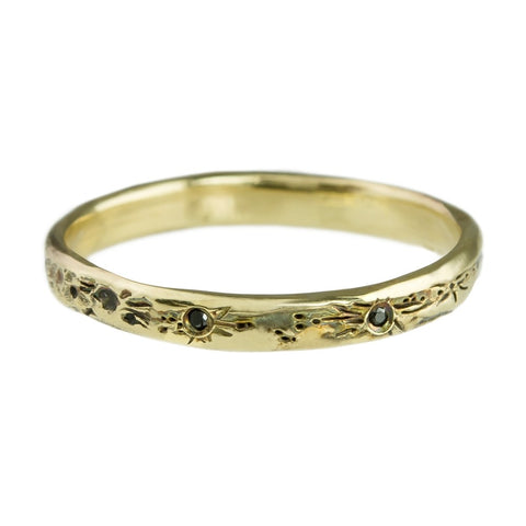Moon crater ring 2.5 mm 9k gold