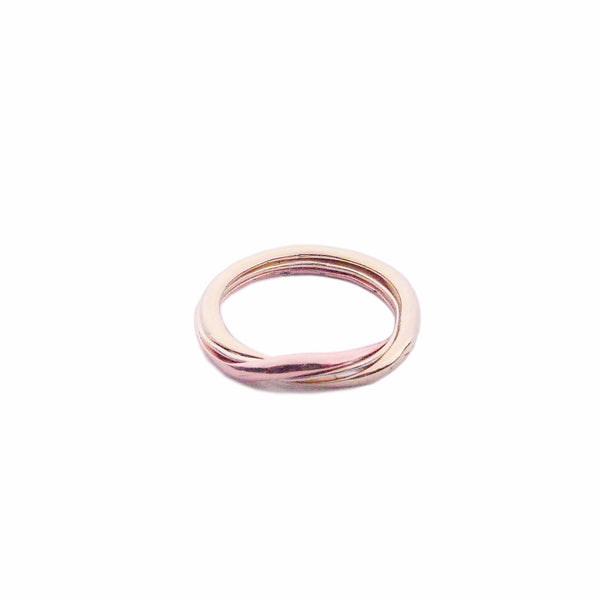 MOMOCREATURA tri-colour 9k gold gimmel ring