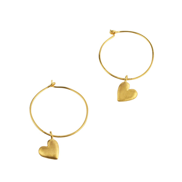 Matte heart hoop earrings
