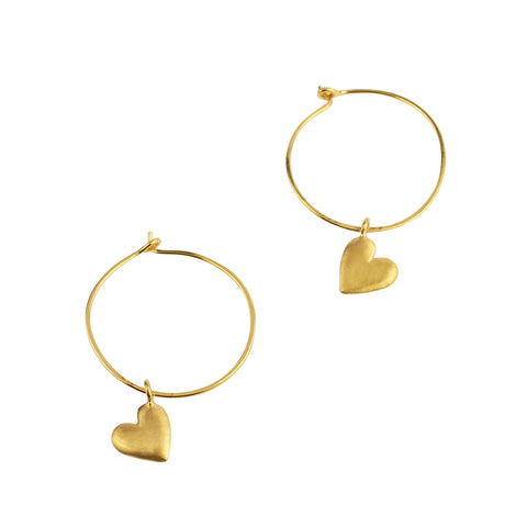 Matte heart hoop earrings