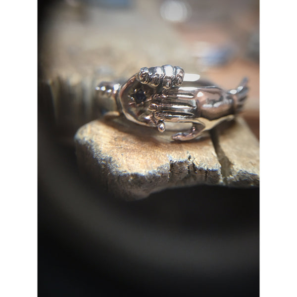 fede ring silver emerald