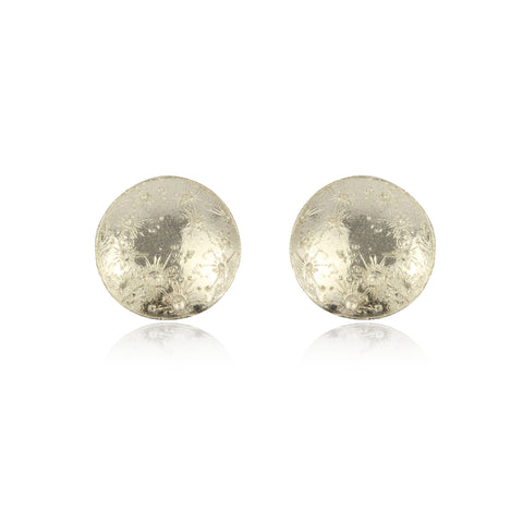 Large moon disc earrings silver