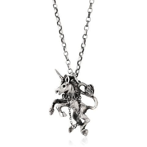 Unicorn Necklace Silver Product Shot Main