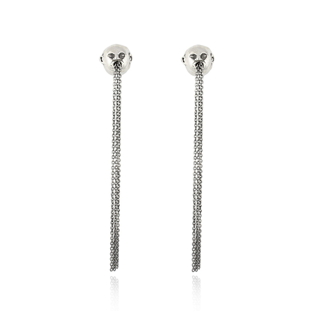 Spirit of Love Vomiting Chain Earrings Silver