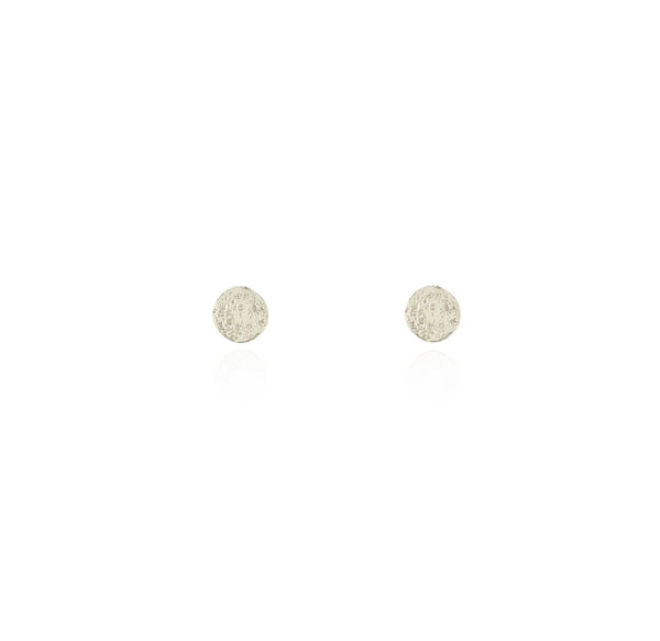 Mini moon disc studs silver