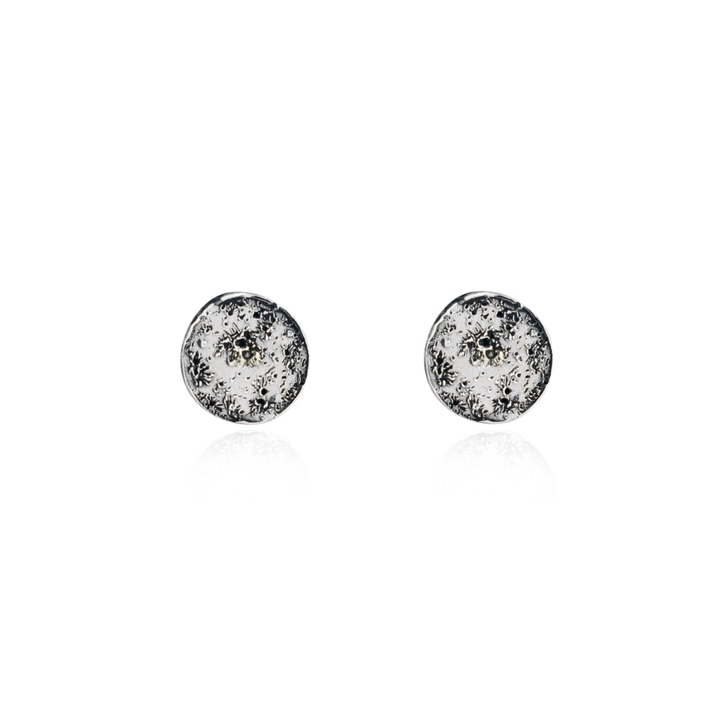 Moon disc earrings silver