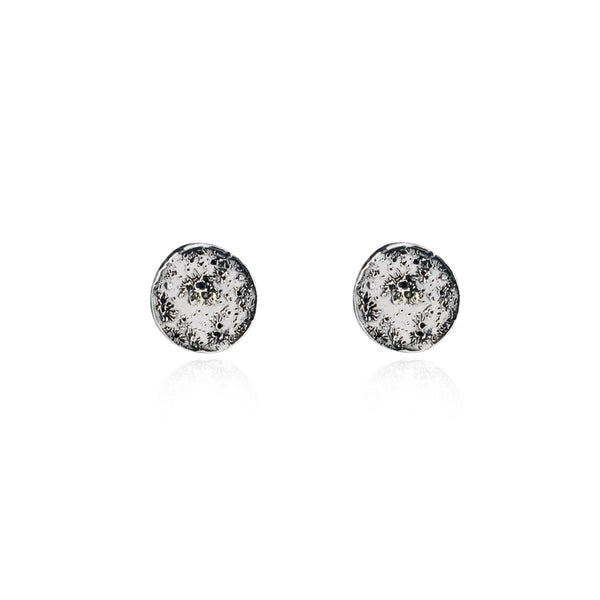Moon disc earrings silver