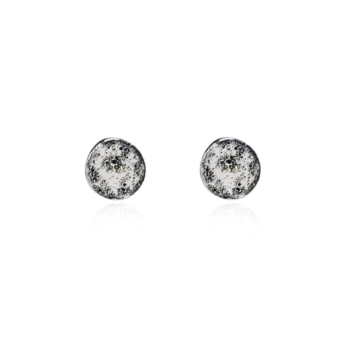 Moon disc earrings silver