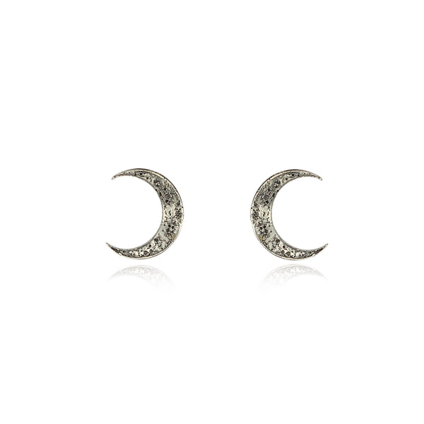 Crescent moon earrings silver