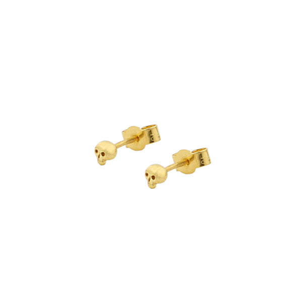 Micro Skull Stud Earrings Gold