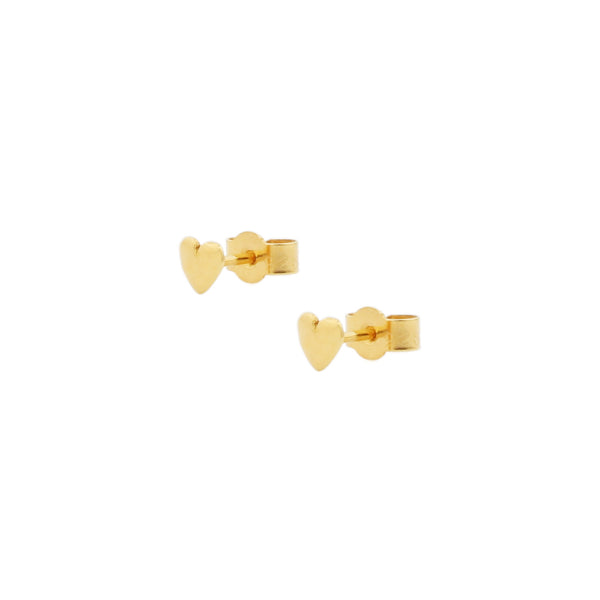 Tiny Heart Stud Earrings Gold