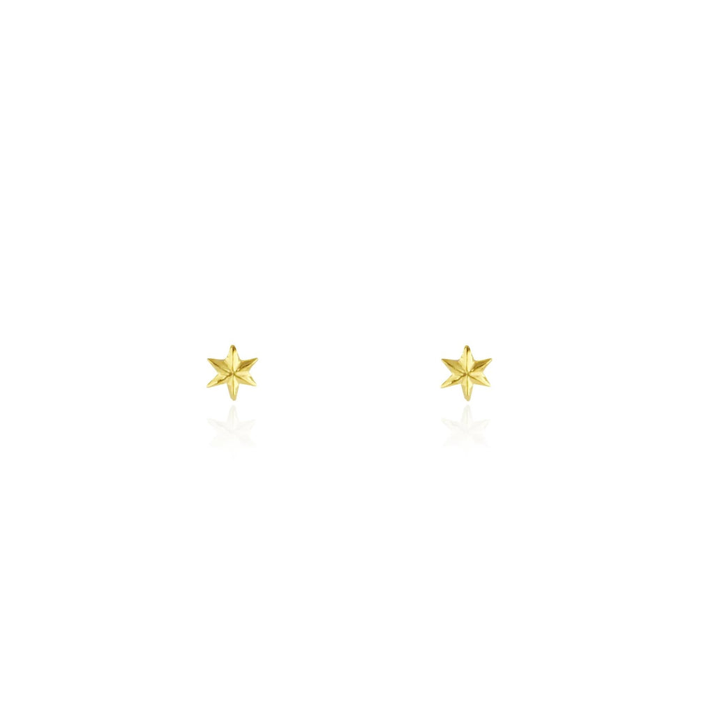 micro mini star stud earrings gold