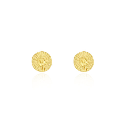 Sun disc earrings gold vermeil