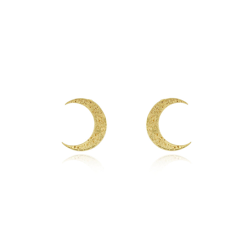 Crescent moon earrings gold vermeil
