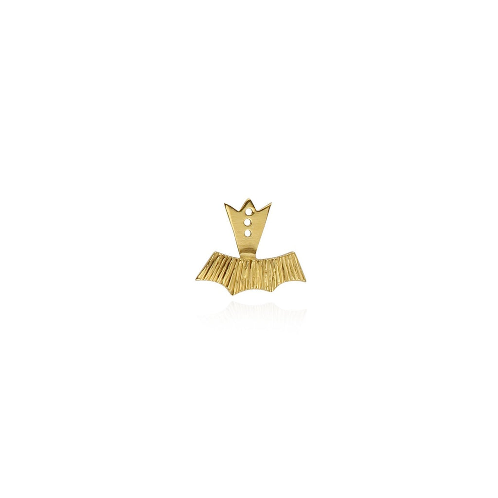 Single halo ear jacket part gold vermeil