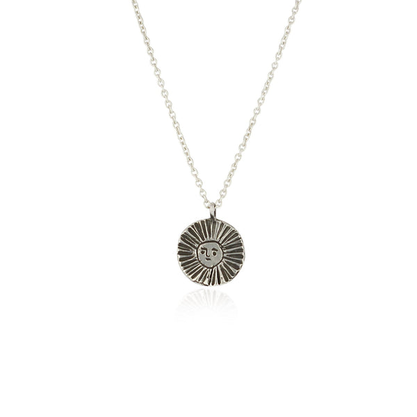 Sun disc necklace  silver