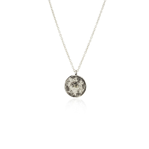 Moon disc necklace silver