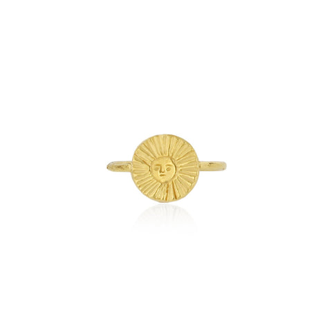 Sun disc ring gold