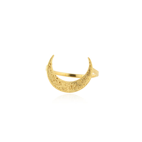 Crescent moon ring Gold