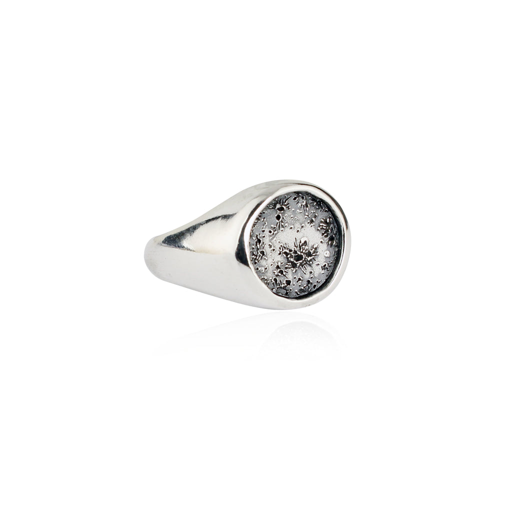 moon signet ring silver