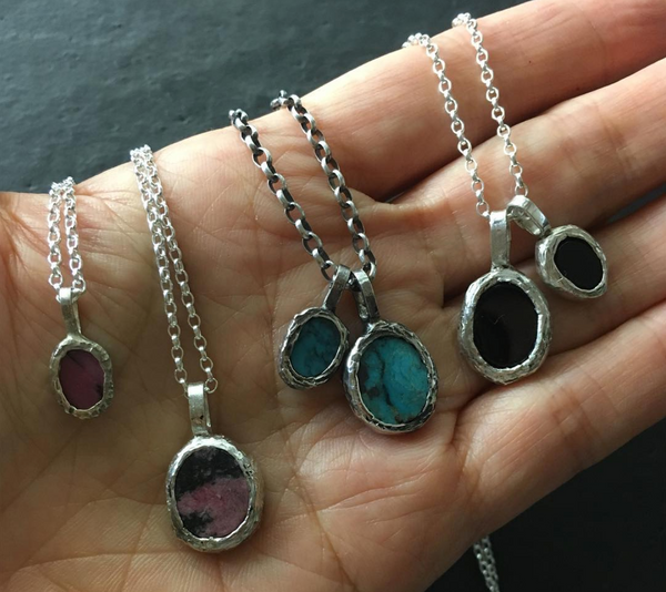 Rustic onyx double necklace