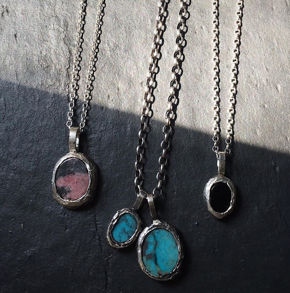 Rustic turquoise necklace Large