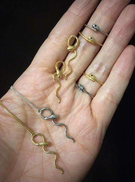 Wavy Snake Earrings Gold