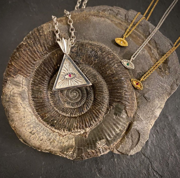 Triangle eye necklace