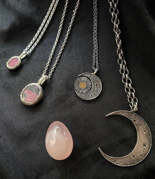Rustic rhodonite necklace Large
