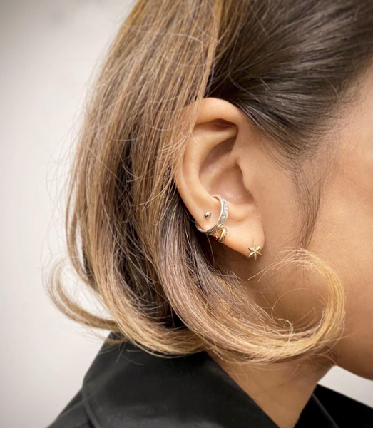 Moon crater ear cuff