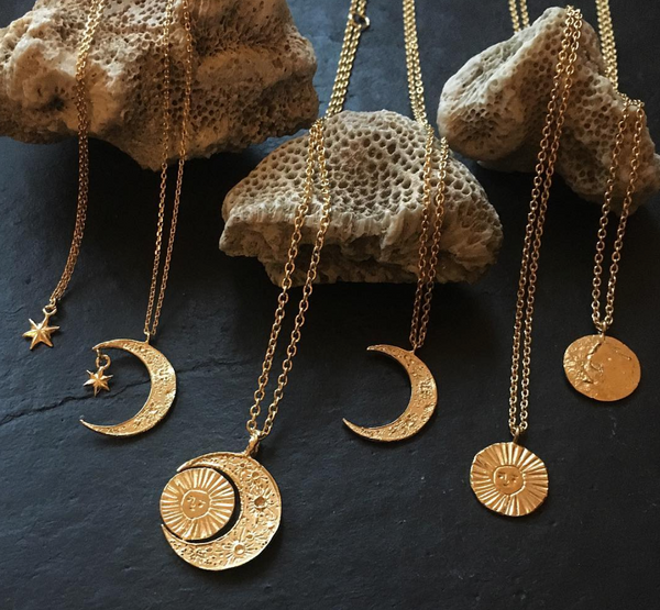 Crescent moon necklace Gold