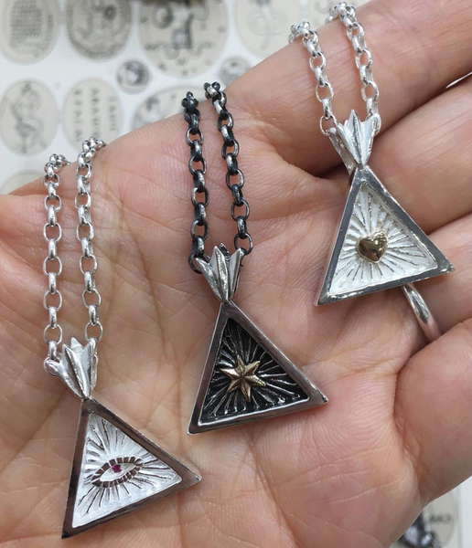 Triangle heart necklace