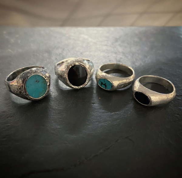 Rustic Rhodonite Signet Ring