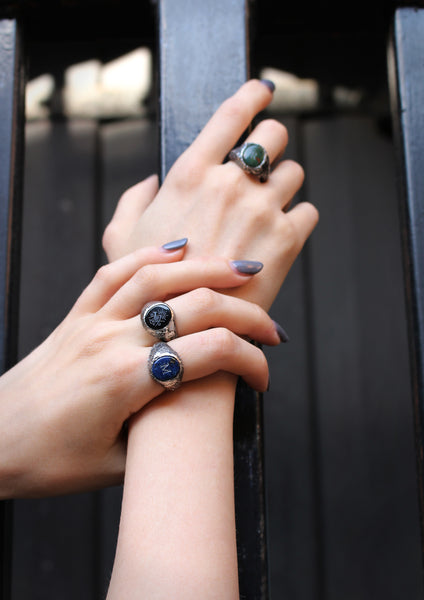 Rustic Lapis Lazuli Signet Ring