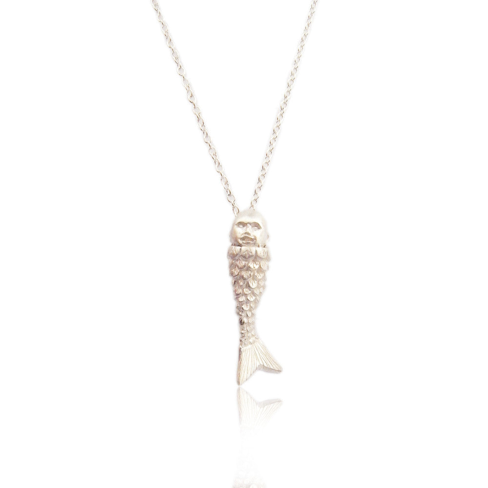 Silver sales mermaid necklace