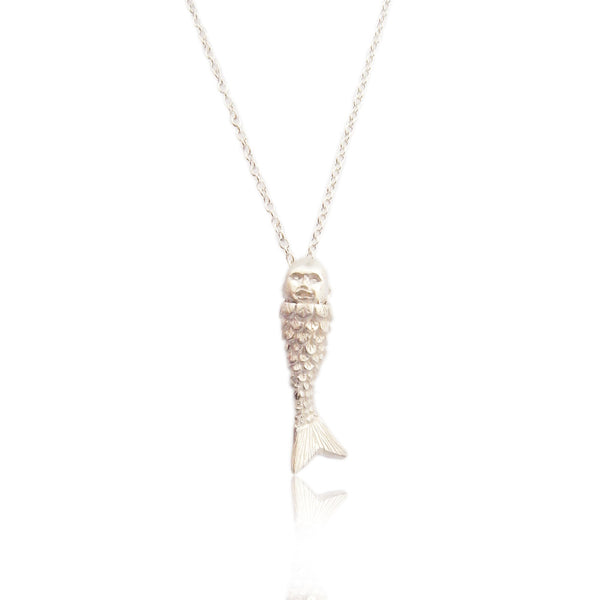 MOMOCREATURA Baby Mermaid Necklace Silver Product Shot Main