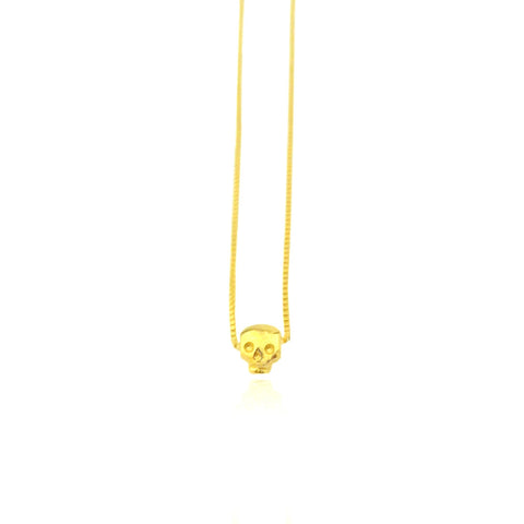 MOMOCREATURA Baby Skull Necklace Gold Product Shot Main