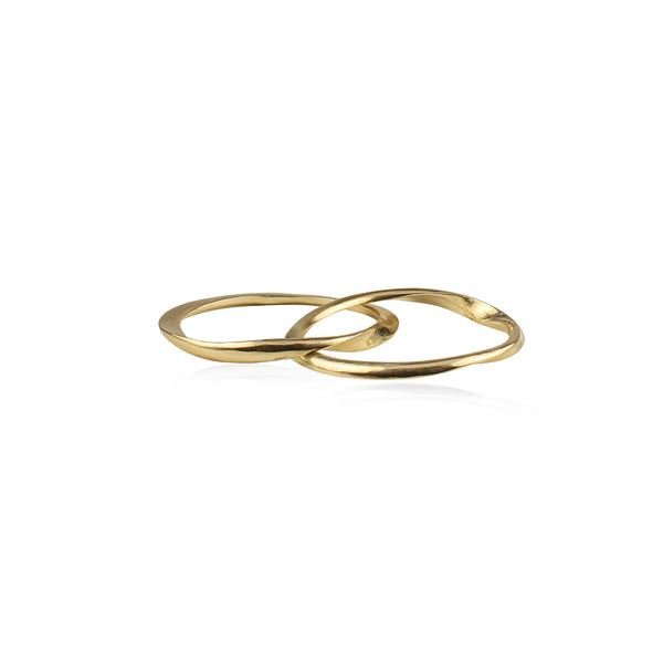 Bi-colour 9k Gold Gimmel Ring