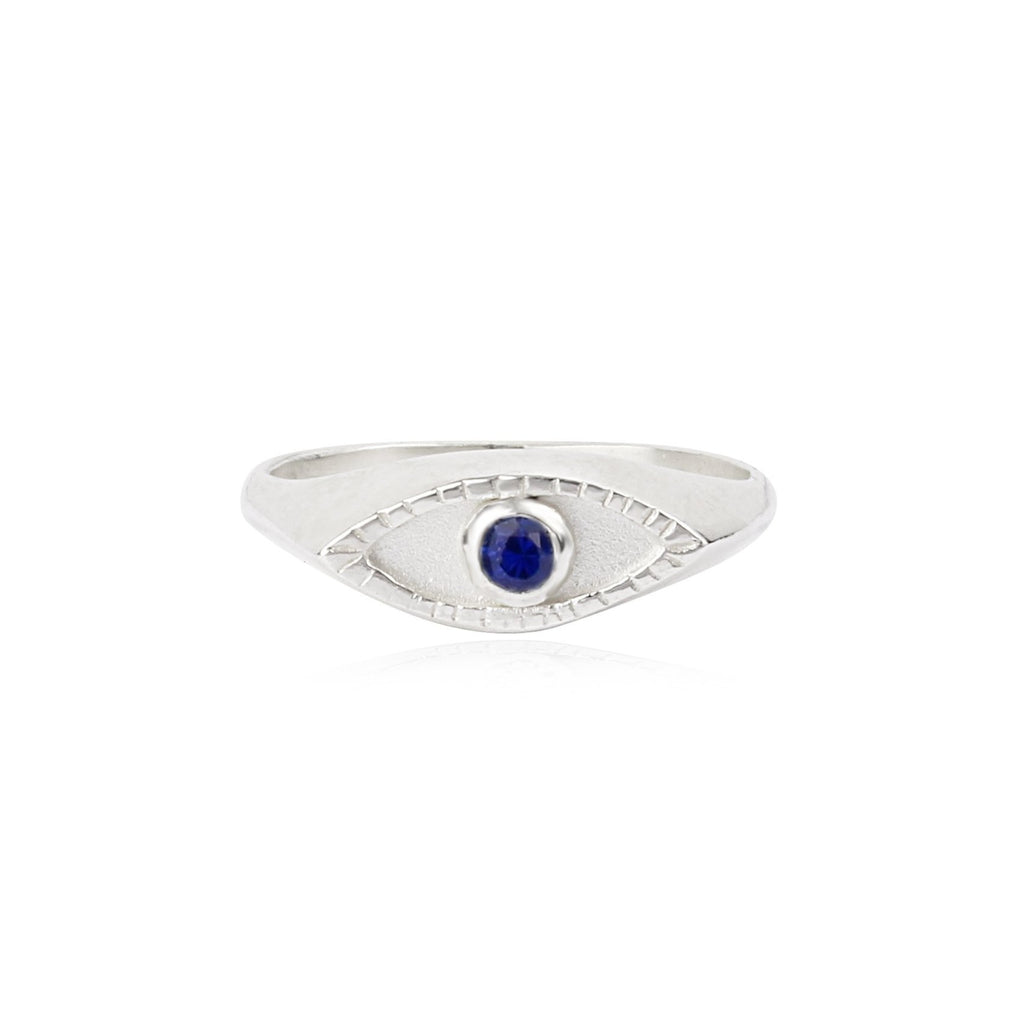 Eye signet ring Silver x Blue Sapphire