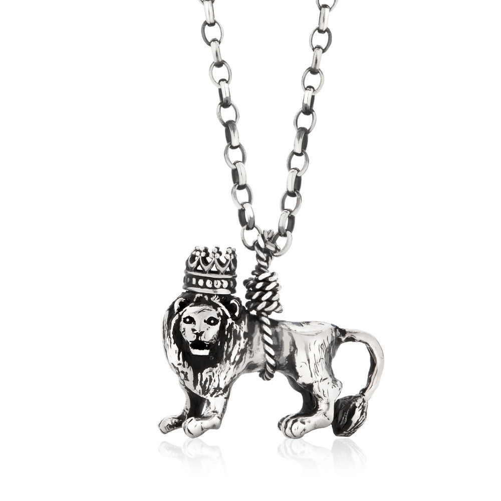 British Lion Necklace Silver Product Shot